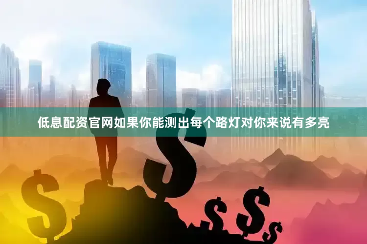 低息配资官网如果你能测出每个路灯对你来说有多亮